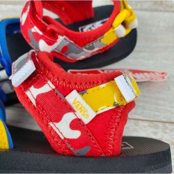 Vans Shoes Toddler 3K New Tri-Lock Primary Camo Sandals VNOA54FJ9GB1 112025 - Picture 11 of 11